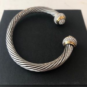 Cable silver and gold bracelet